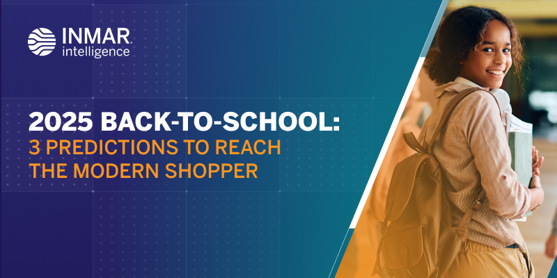 Inmar Intelligence graphic: 2025 Back-to-School predictions with a smiling student and modern design.