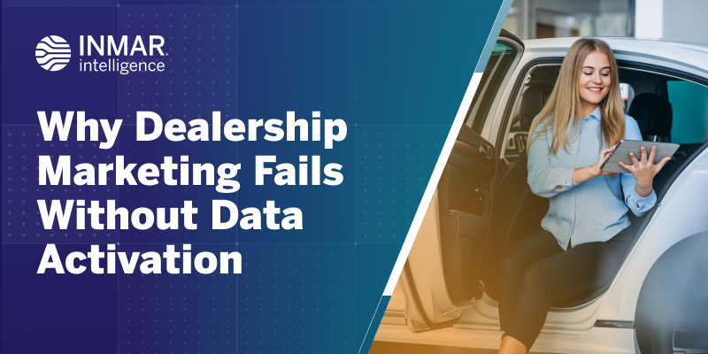 Smiling woman sitting in a car using a tablet, representing data-driven dealership marketing strategies