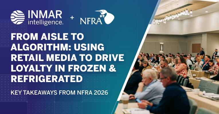 NFRA 2026 conference session with Inmar Intelligence branding and audience attending presentation on retail media strategies for frozen and refrigerated categories
