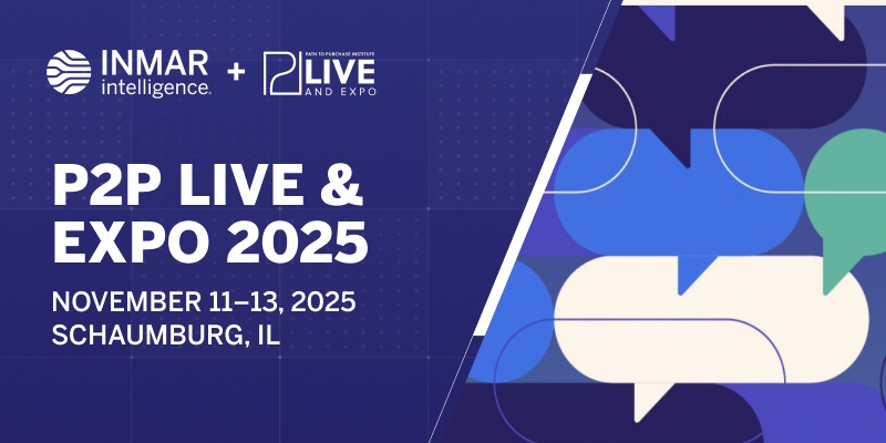 Inmar Intelligence and P2PI Live & Expo 2025 banner promoting commerce marketing and retail media innovation, November 11–13, Schaumburg, IL