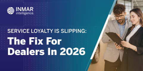 Inmar Intelligence blog header showing dealership professionals reviewing service data, highlighting strategies to improve dealer service loyalty and fixed ops performance in 2026.