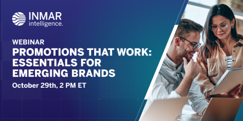 nmar Intelligence webinar promotions banner: Promotions That Work – Essentials for Emerging Brands, featuring business professionals collaborating on strategy. Event October 8th at 2 PM ET.