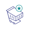 Shopping Cart and Star in a Circle illustration