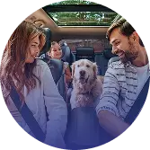 happy family in the car