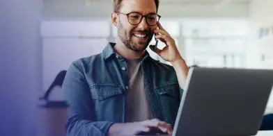 man on phone